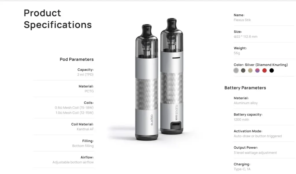 ASPIRE FLEXUS STIK VAPE KIT