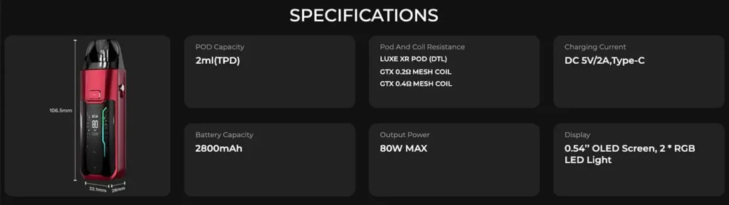 Vaporesso Luxe XR vape kit