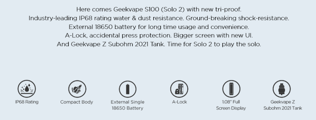 GEEKVAPE S100 (AEGIS SOLO 2) VAPE KIT
