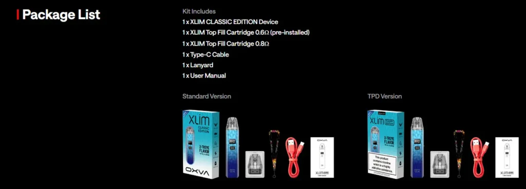 Oxva Xlim Classic Edition Pod Vape Kit