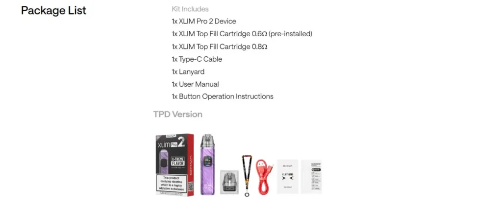 Oxva Xlim Pro 2 Pod Vape Kit