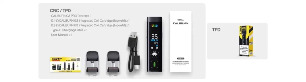  Uwell Caliburn G3 Pro vape kit