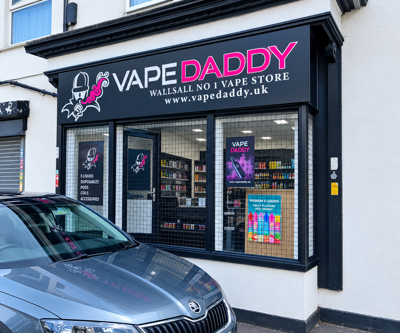 The Vape Daddy shopfront on Stafford Street, Walsall